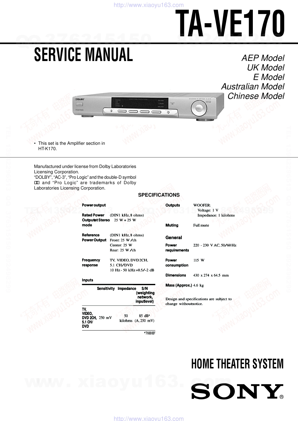 索尼SONY TA-VE170电路图.pdf_第1页