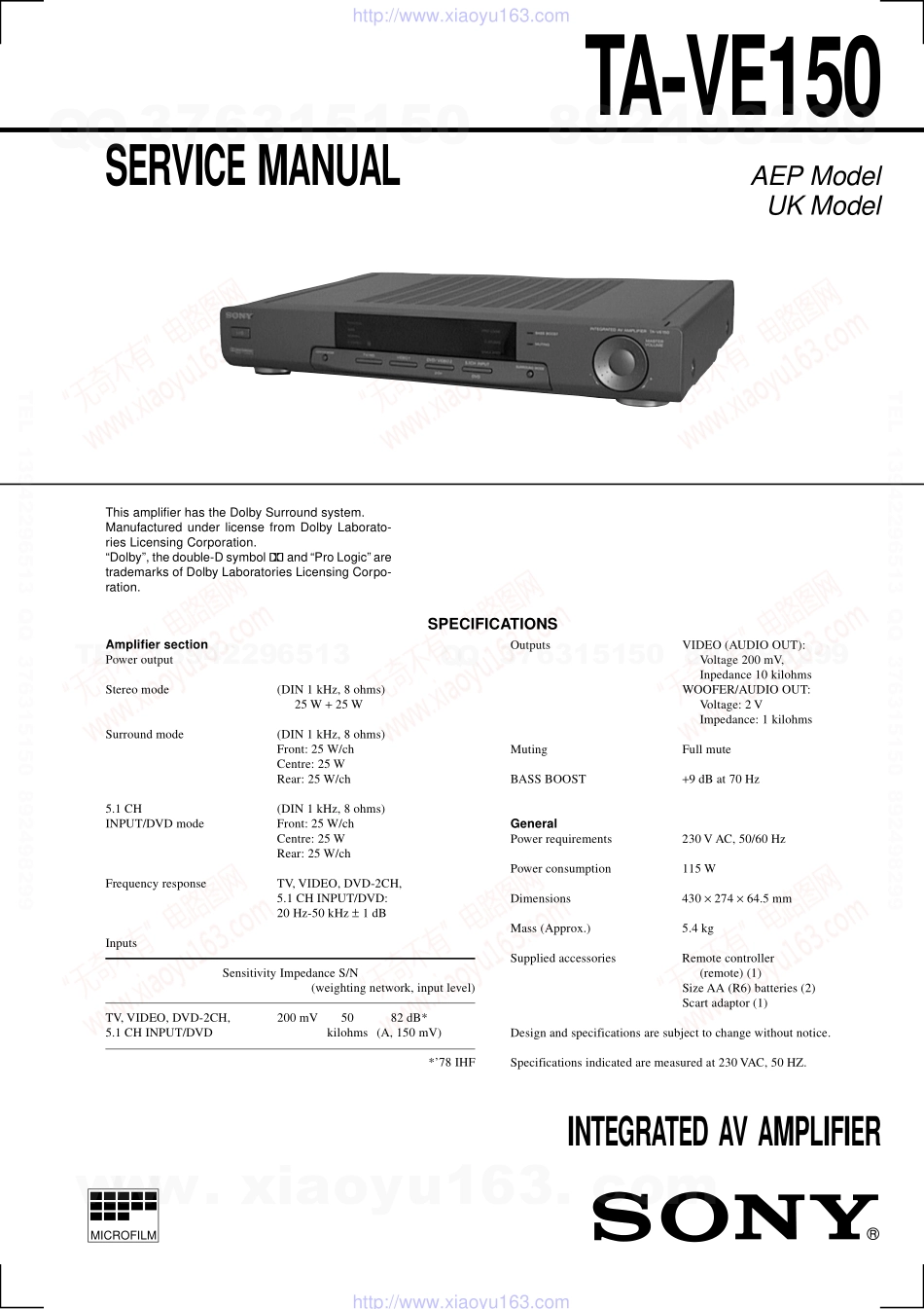 索尼SONY TA-VE150电路图.pdf_第1页