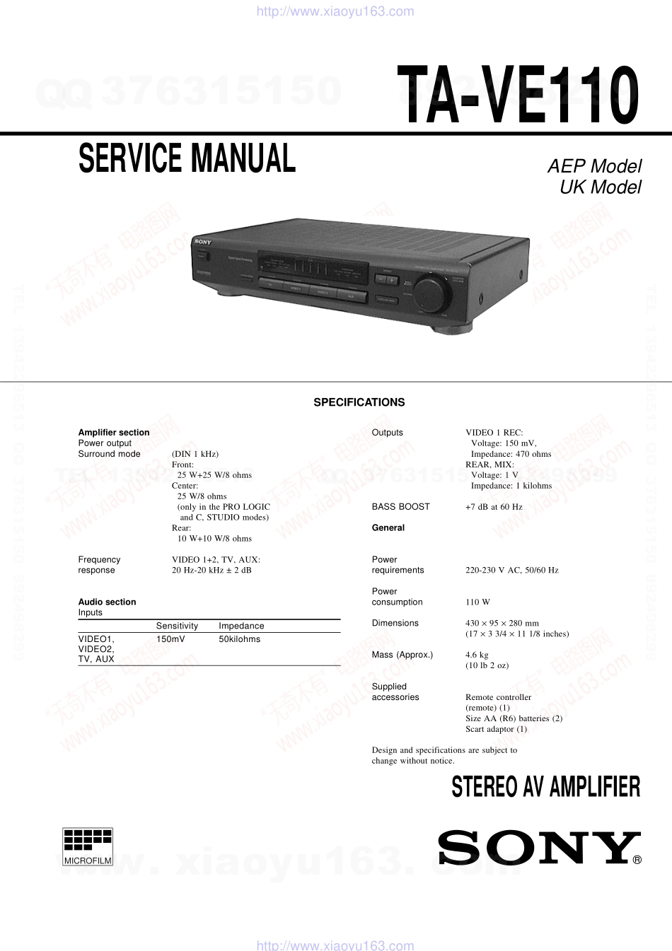 索尼SONY TA-VE110电路图.pdf_第1页