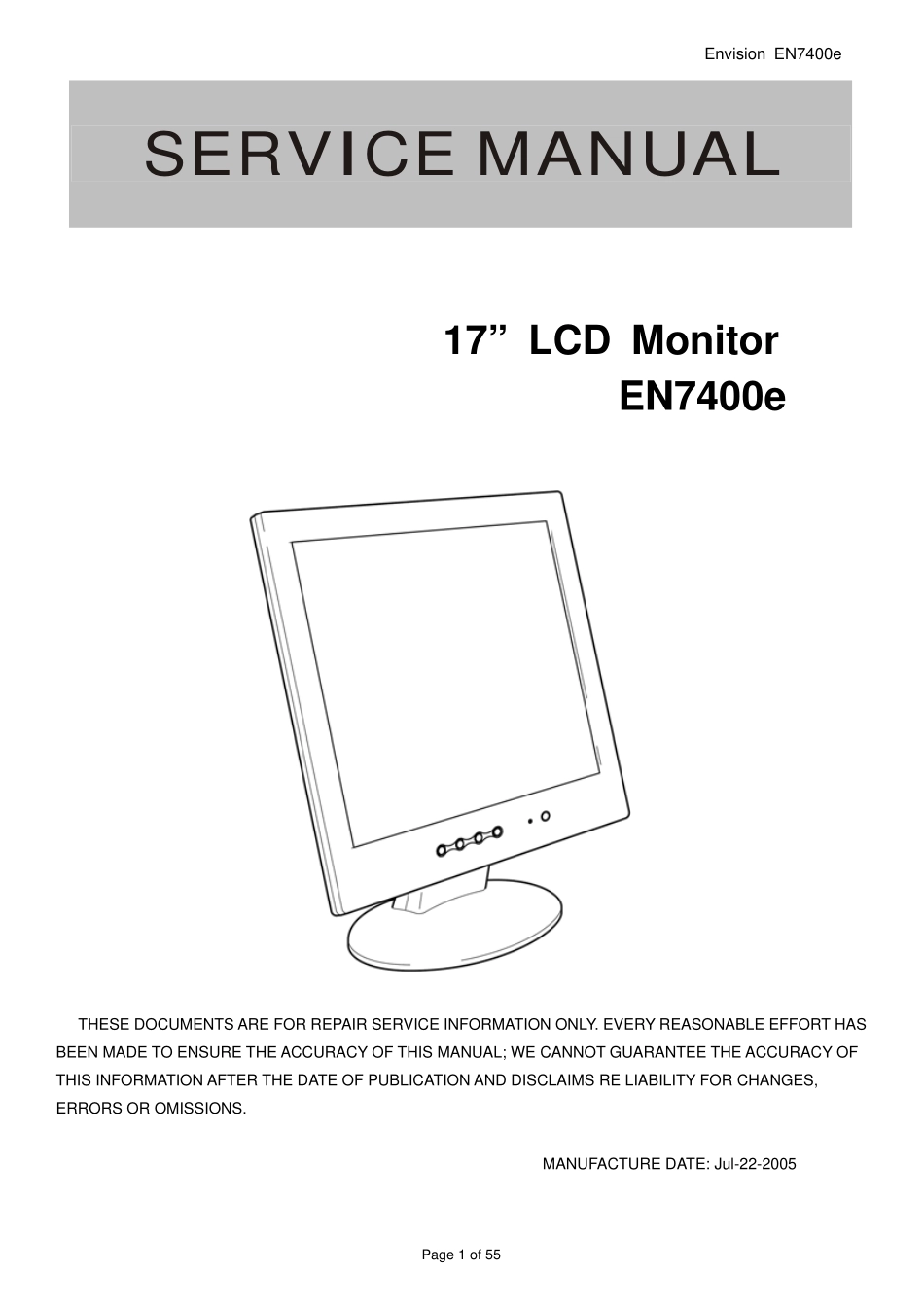 AOC envison EN7400E液晶显示器维修手册.pdf_第1页