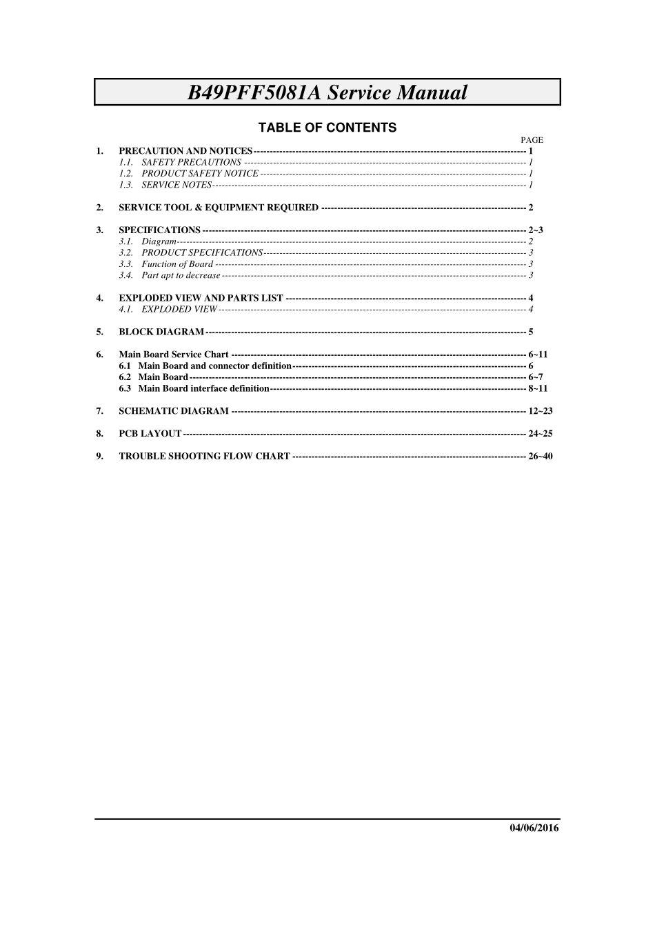 飞利浦B49PFF5081A液晶电视维修手册.pdf_第1页