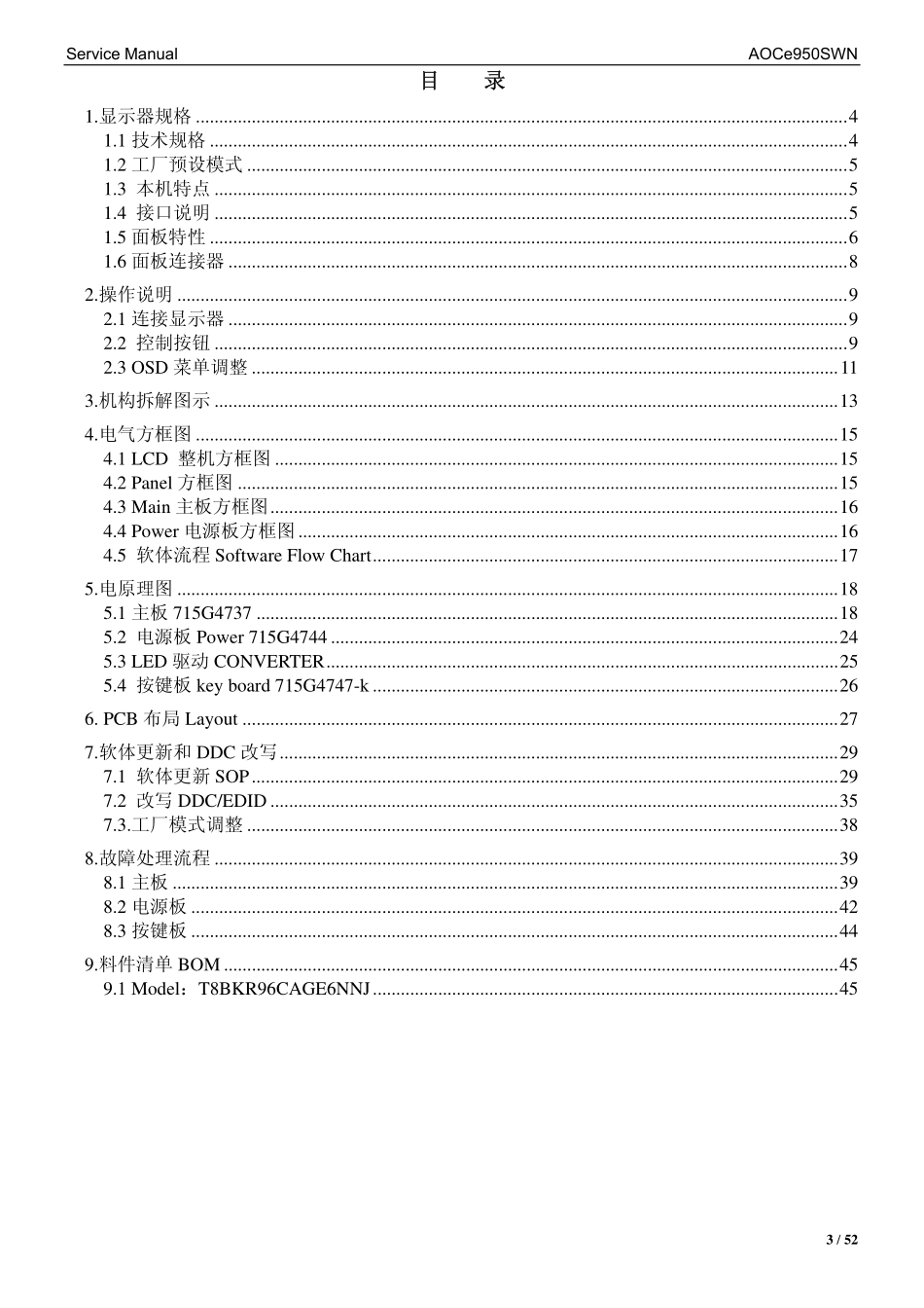 AOC E950SWN液晶显示器维修手册.pdf_第3页