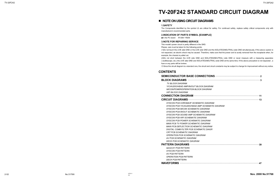 JVC TV-20F242维修手册_51768sch.pdf_第1页