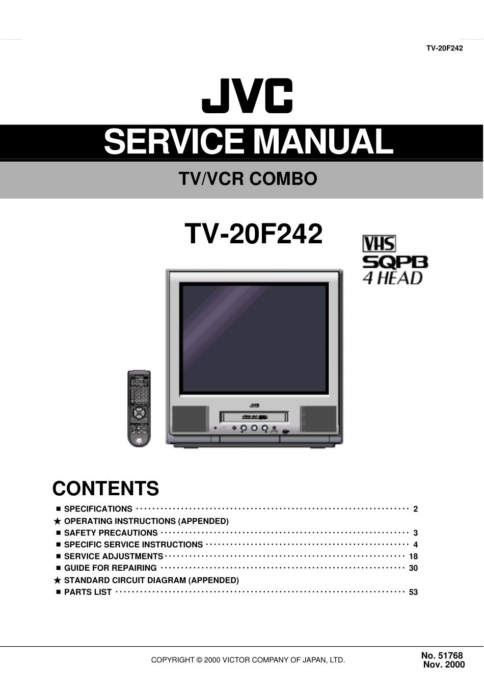 JVC TV-20F242维修手册_51768.pdf_第1页