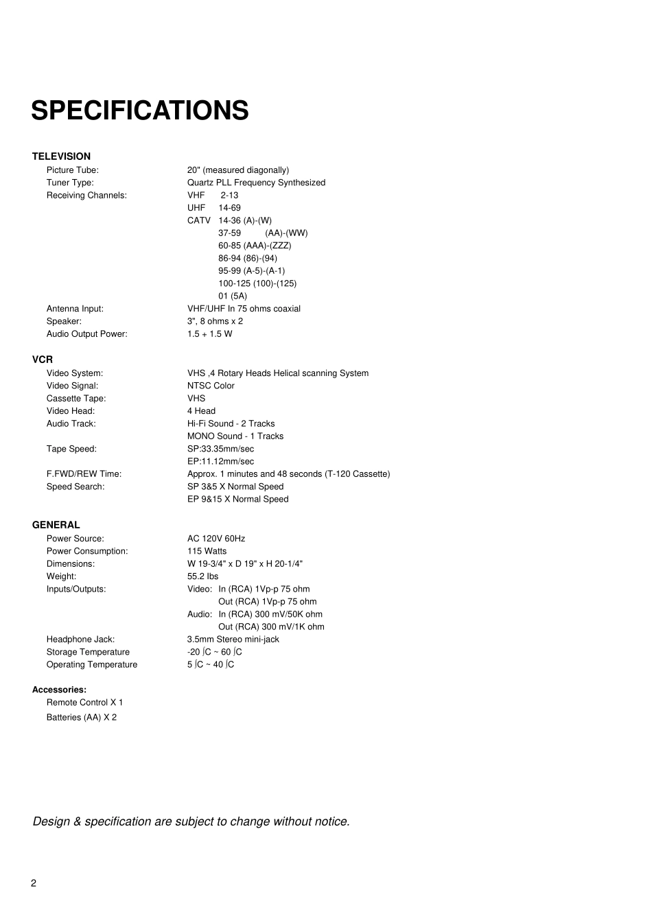 JVC TV-20F242维修手册_51768.pdf_第2页