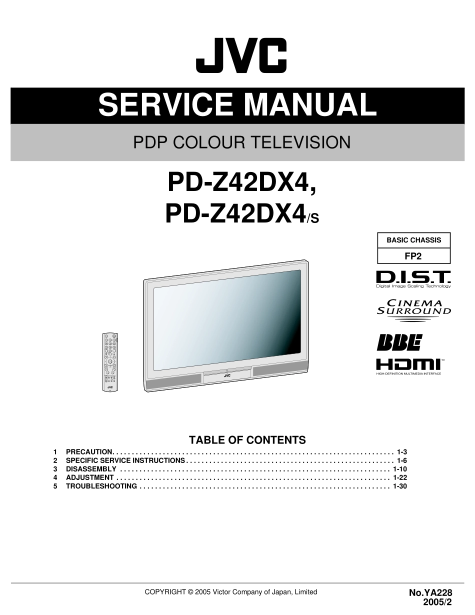 JVC PD-Z42DX4等离子电视维修手册和图纸_JVC PD-Z42DX4等离子.pdf_第1页