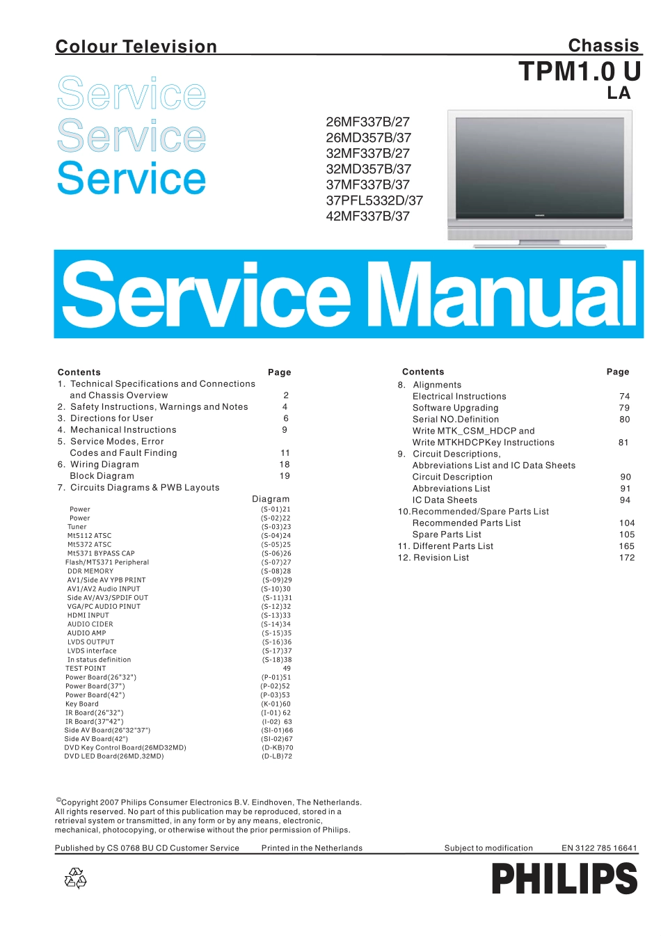 飞利浦TPM1.0U LA机芯维修手册_42MF337B_37.pdf_第1页