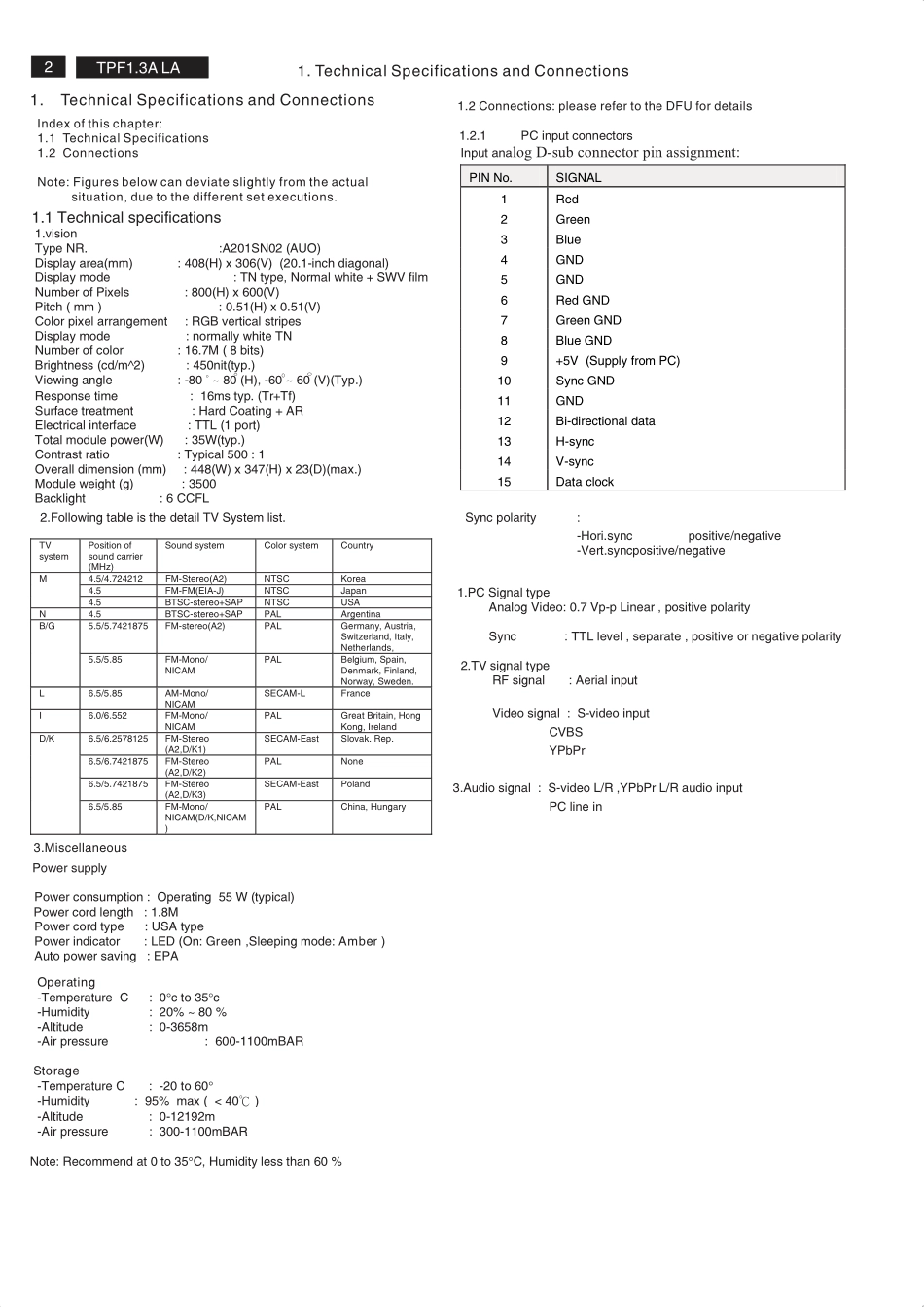 飞利浦TPF1.3A LA机芯维修手册_TPF1.3A LA机芯.pdf_第2页