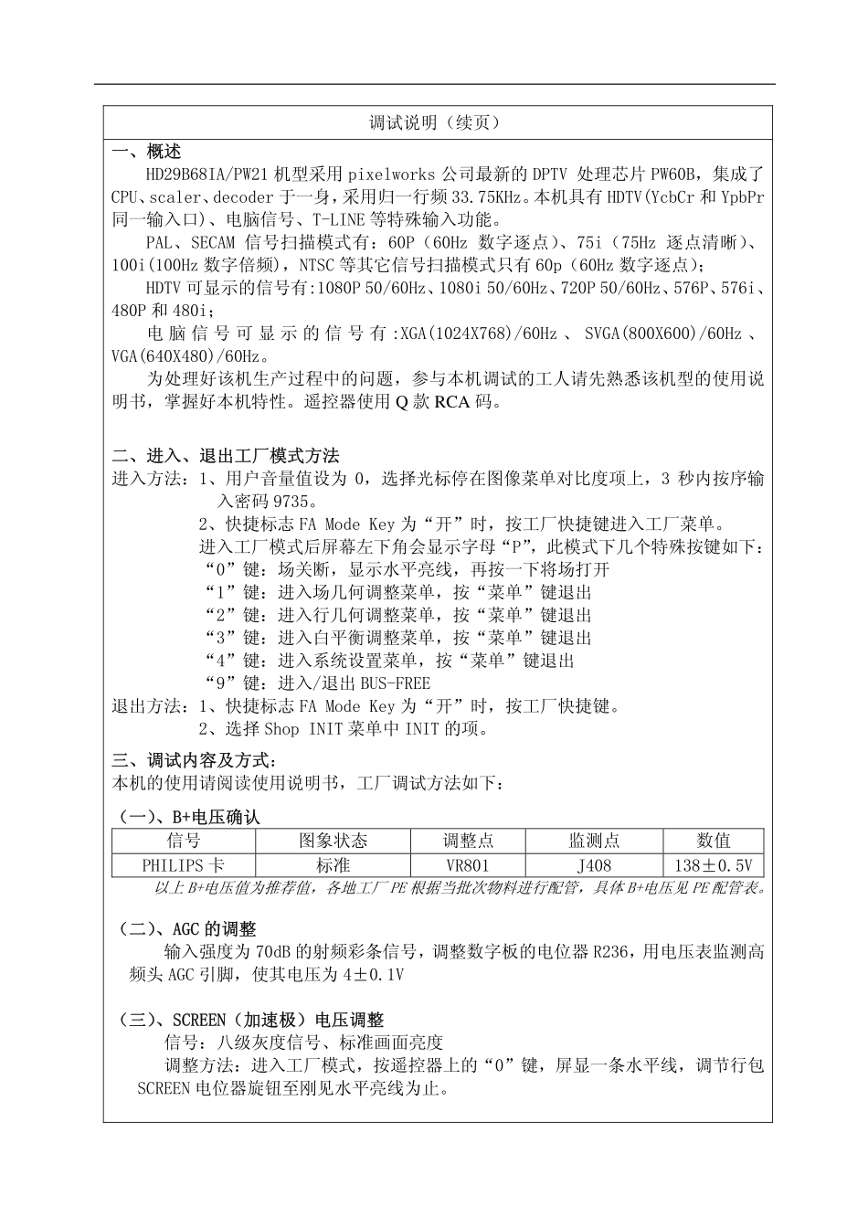 CRT PW21机芯_第六章  调试说明调试说明书.pdf_第2页