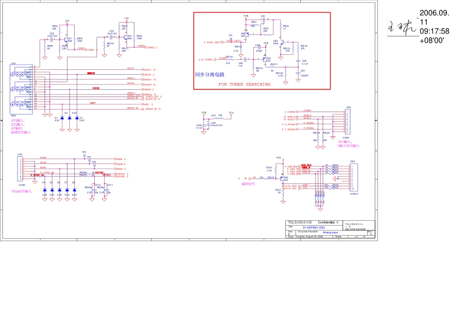 CRT PW21机芯_第五章  PW21机芯电路原理图.pdf_第1页