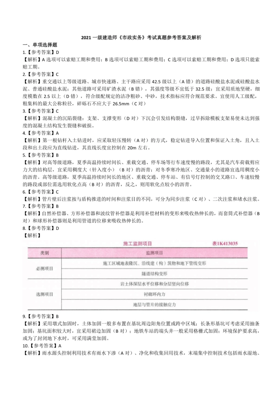 2021年一建市政真题（答案及解析）.pdf_第1页