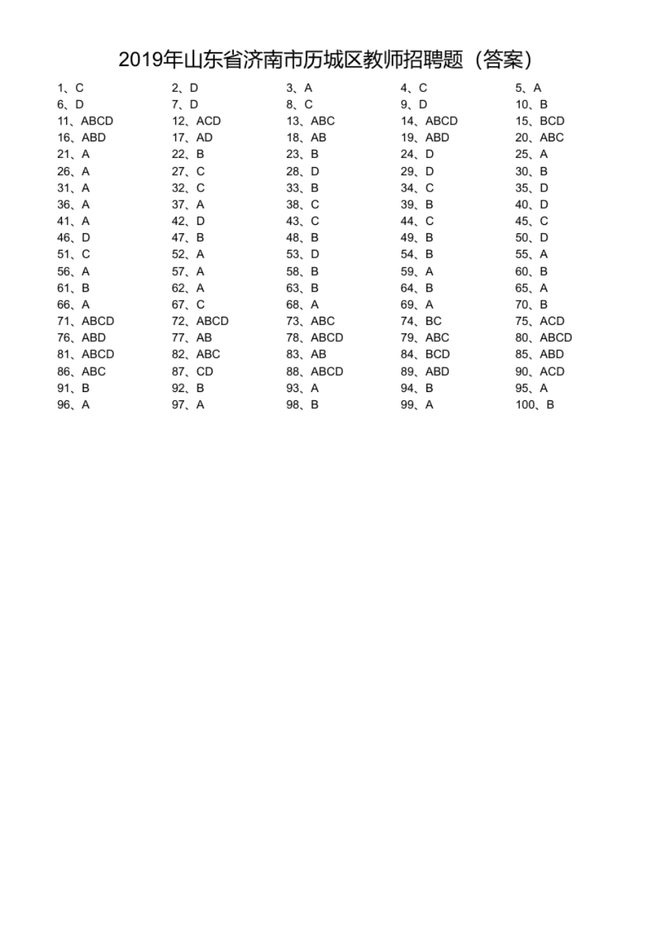 2019年山东省济南市历城区教师招聘题.pdf_第1页