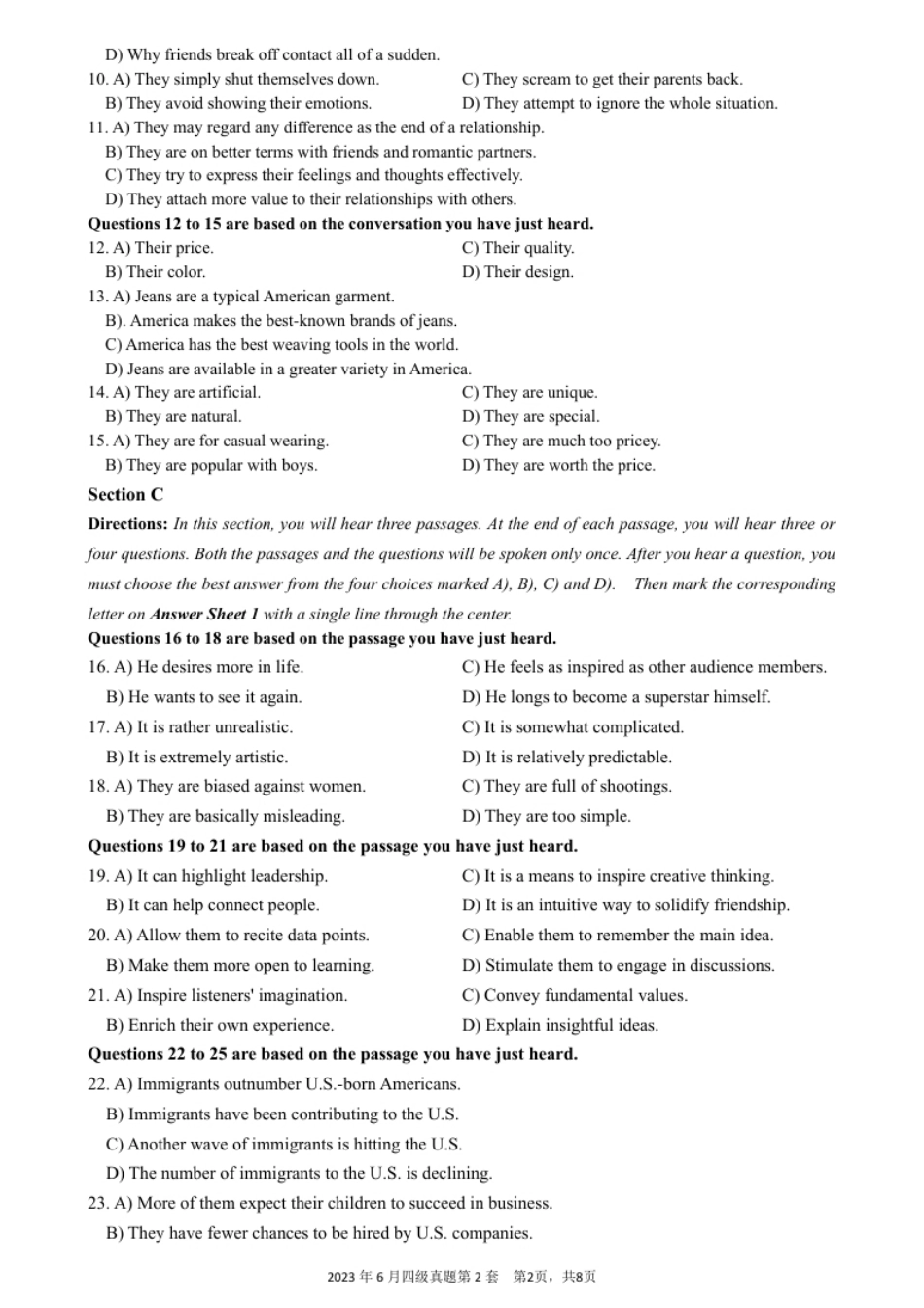 2023.06大学英语四级真题02.pdf_第2页