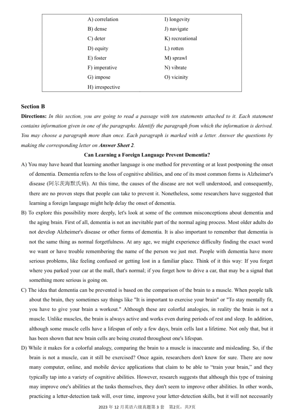 2023.12大学英语六级真题03.pdf_第2页