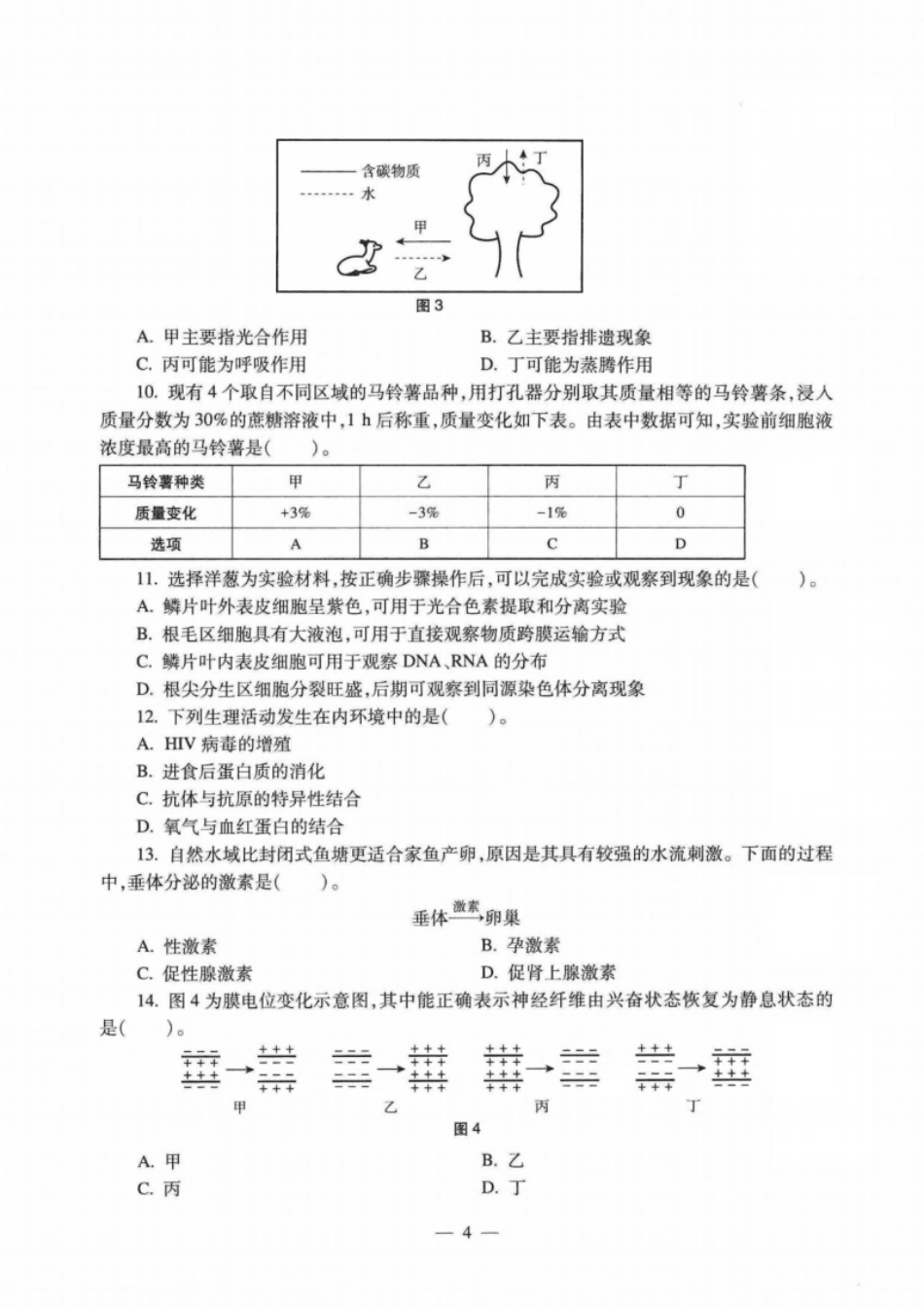 2021下半年教师资格证考试《高中生物》题.pdf_第3页