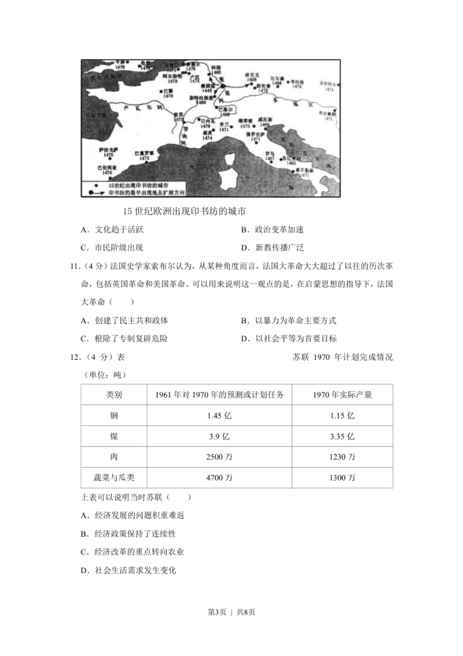 2019年高考历史试卷（新课标Ⅱ）（空白卷）.pdf_第3页