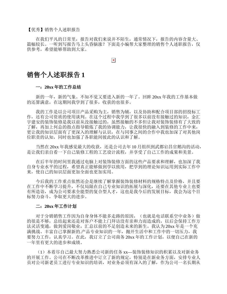 销售个人述职报告.docx_第1页