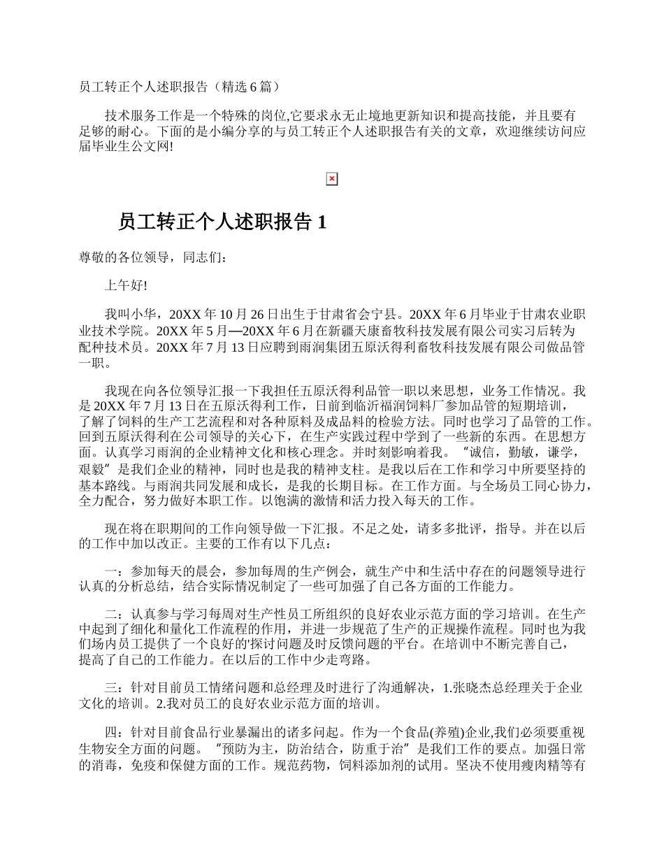 员工转正个人述职报告.docx_第1页