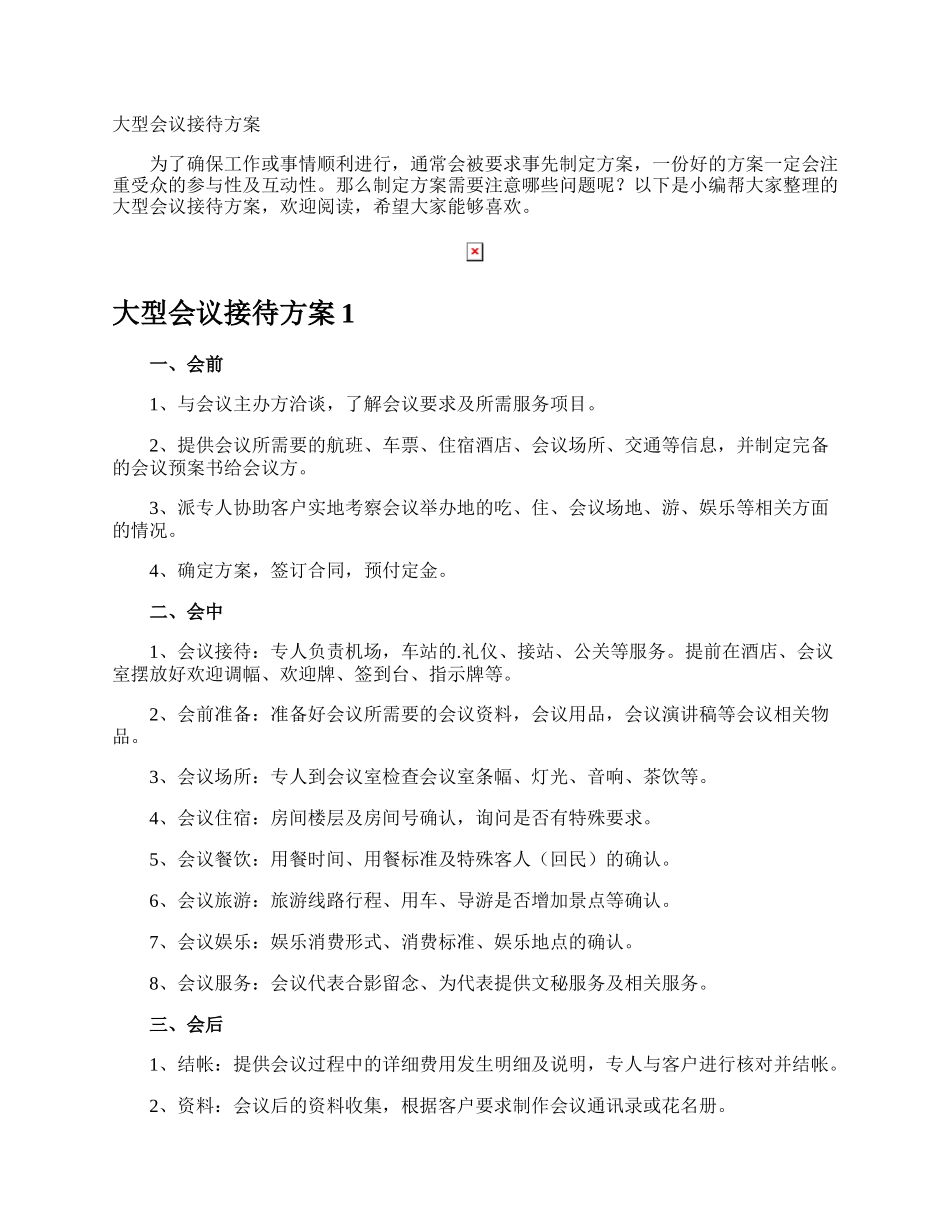 大型会议接待方案.docx_第1页