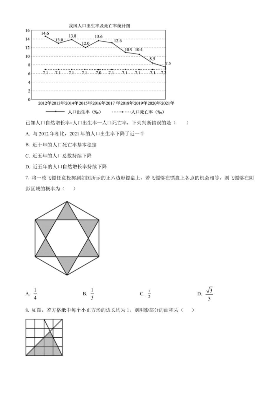 精品解析：2022年江苏省徐州市中考数学真题（原卷版）.pdf_第2页