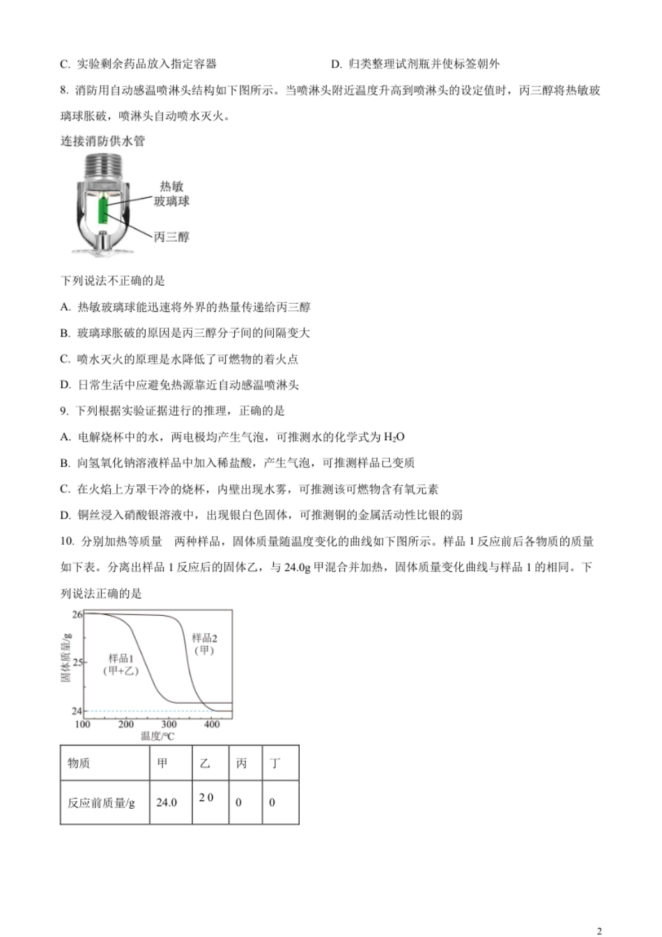 精品解析：2023年福建省中考化学真题（原卷版）.pdf_第2页