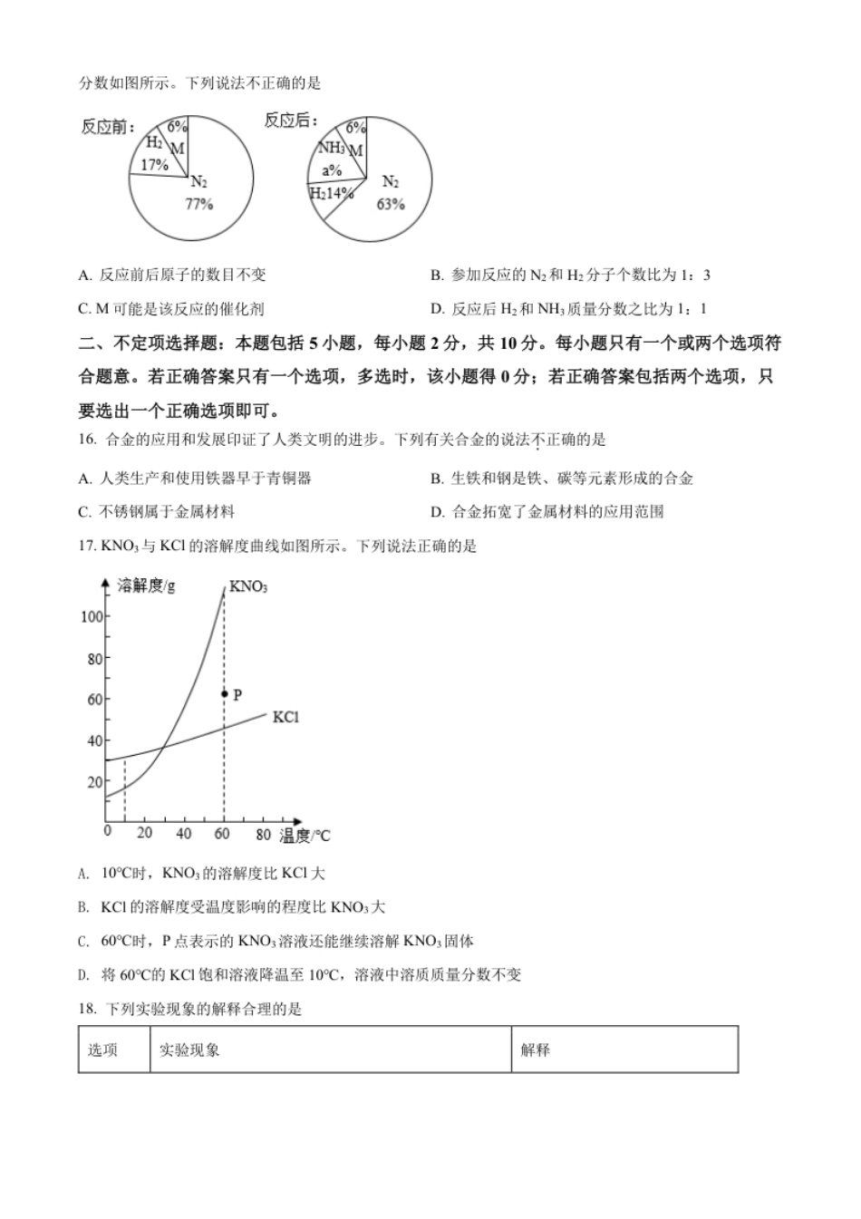 精品解析：2022年江苏省扬州市中考化学真题（原卷版）.pdf_第3页