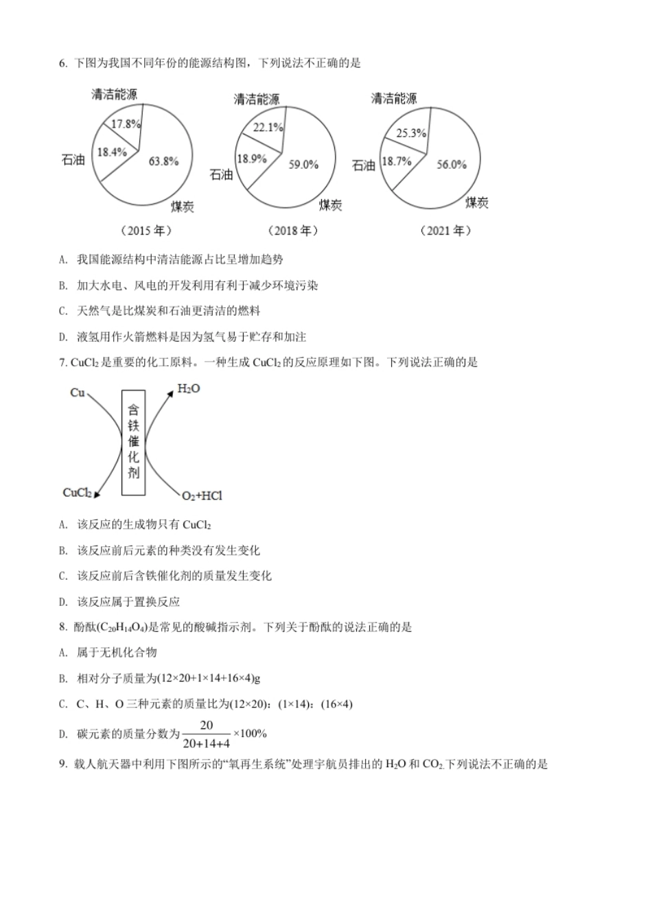 精品解析：2022年广东省广州市中考化学真题（原卷版）.pdf_第2页