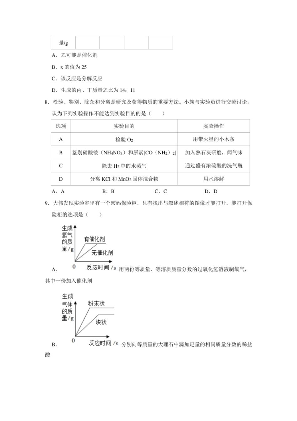 2022年湖北省鄂州市中考化学真题及答案.pdf_第3页