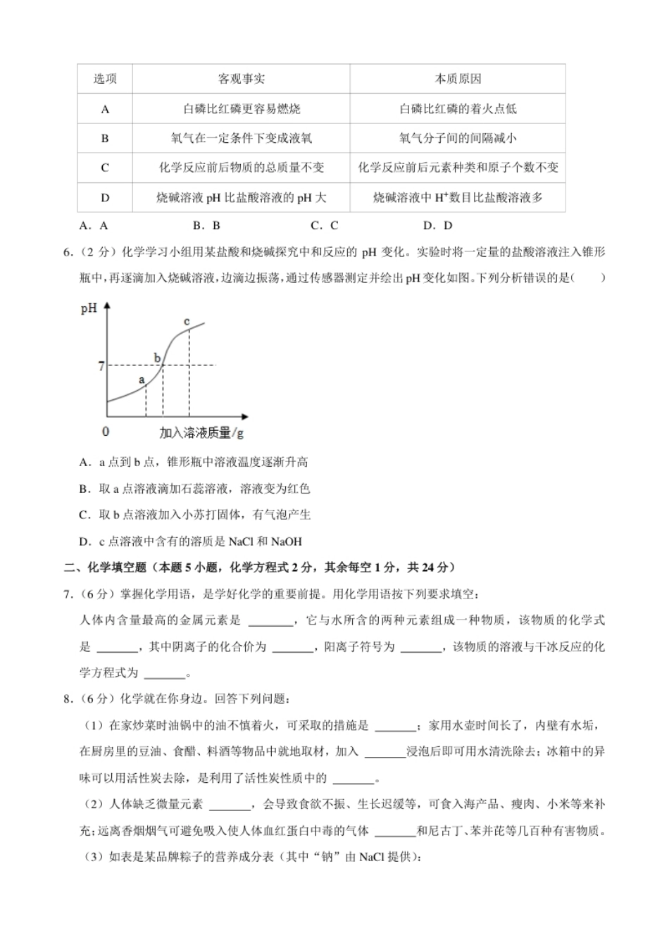 2022年贵州省黔西南州中考化学真题.pdf_第2页