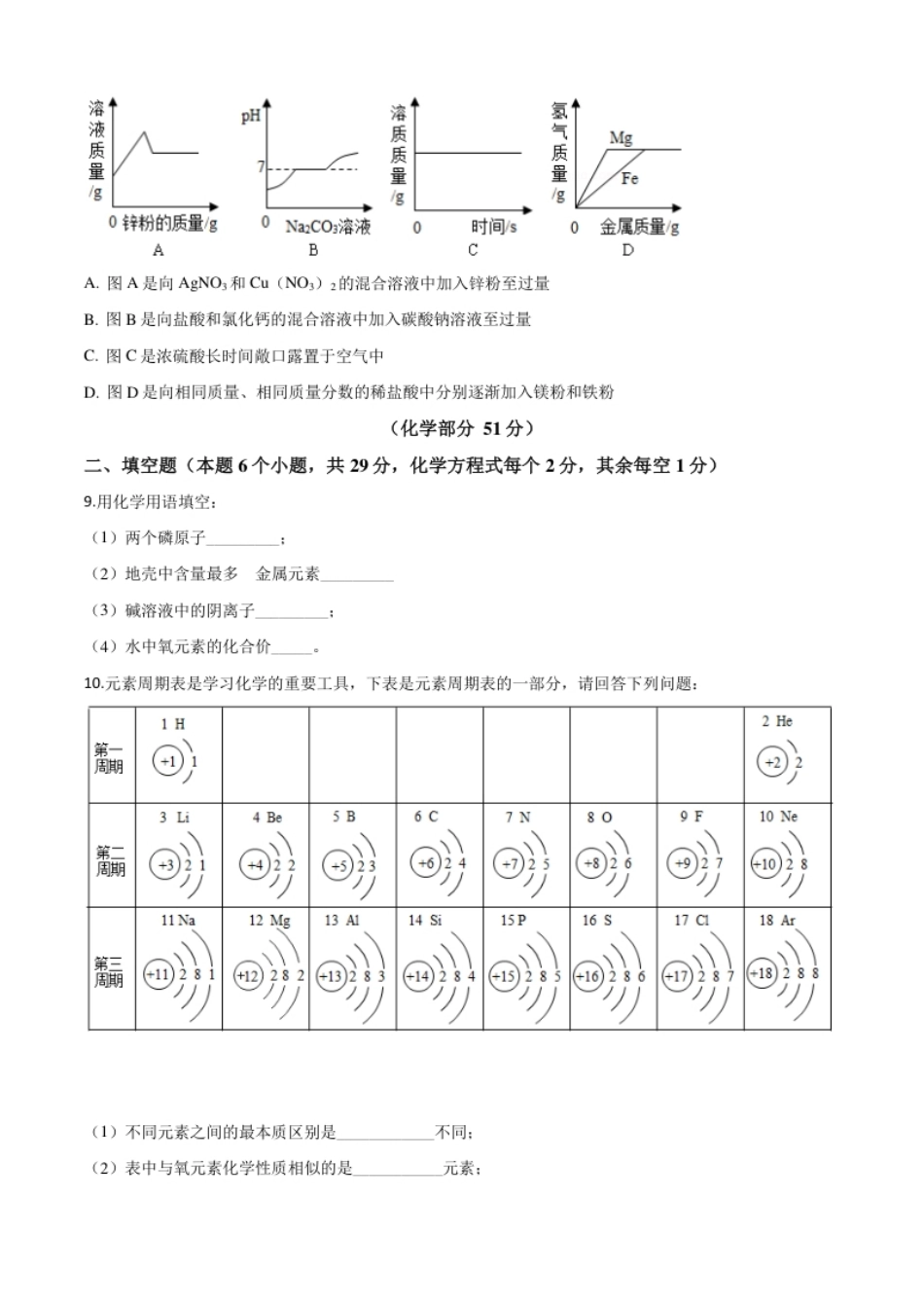 精品解析：四川省达州市2020年中考化学试题（原卷版）.pdf_第3页