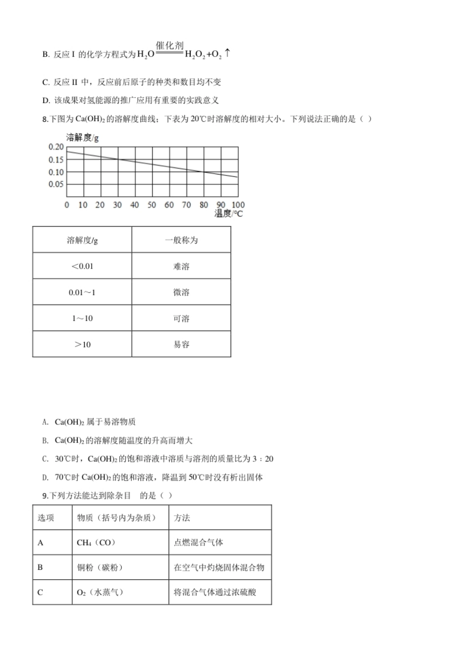 精品解析：广东省深圳市2020年中考化学试题（原卷版）.pdf_第3页