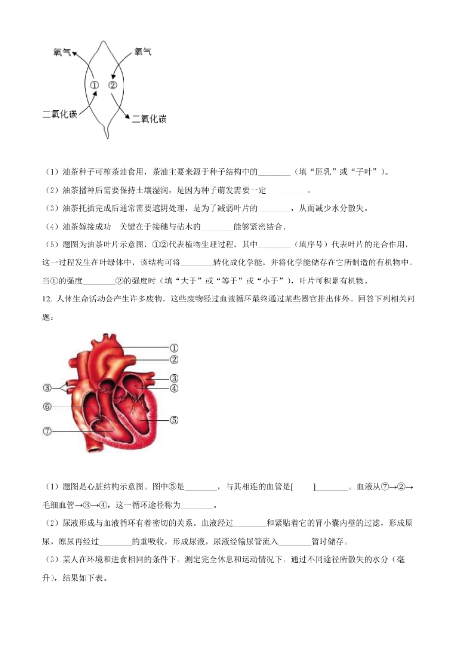 精品解析：2022年湖北省咸宁市中考生物真题（原卷版）.pdf_第3页