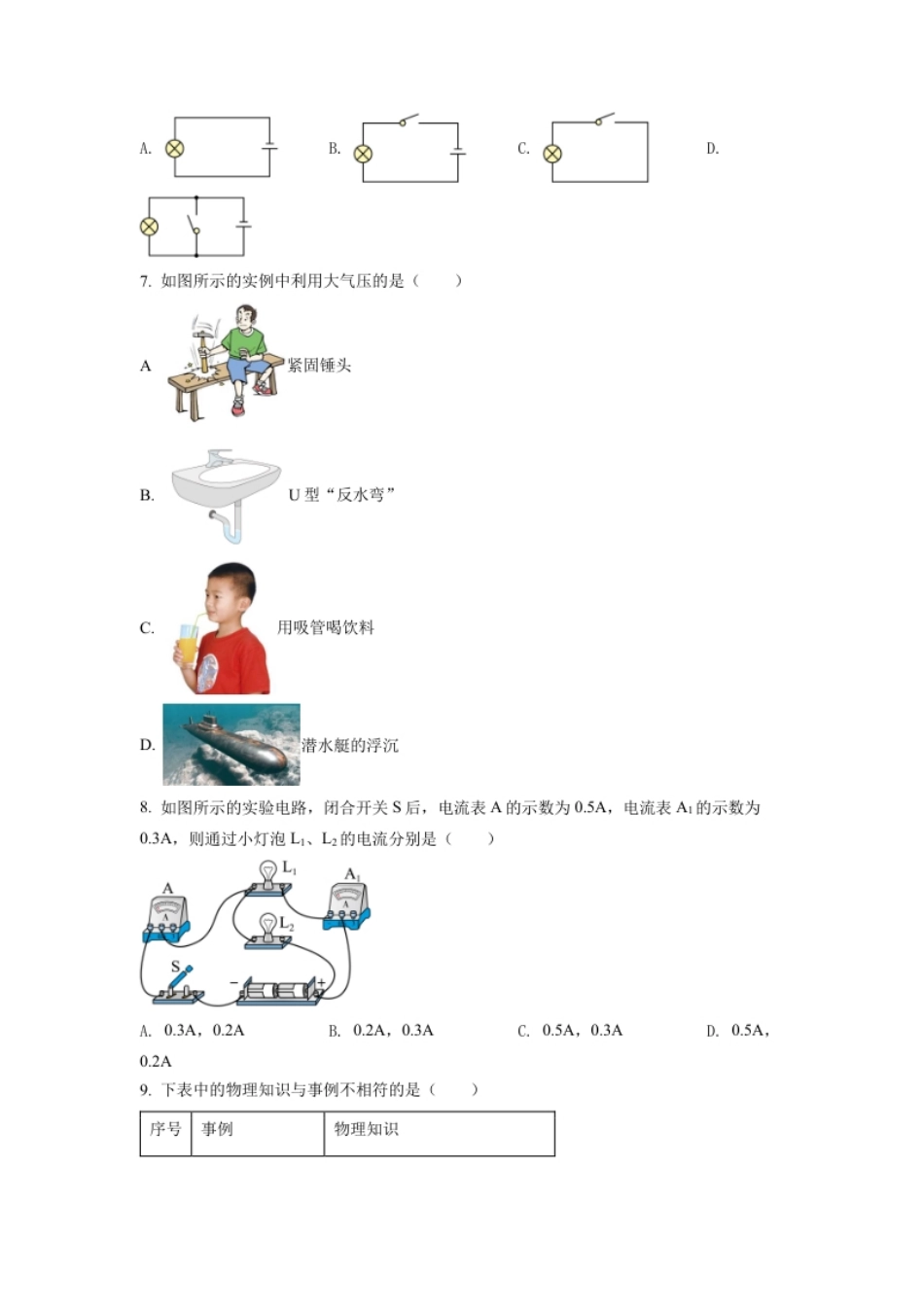 精品解析：2022年天津市中考物理试题（原卷版）.pdf_第2页