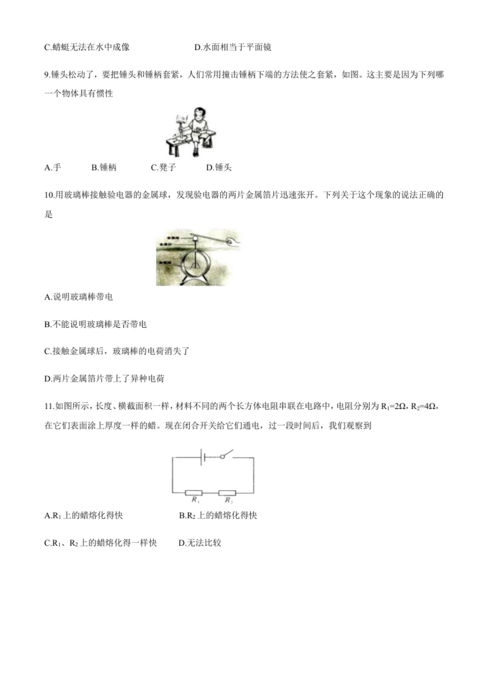 湖南省株州2020年中考物理试题（word版，含答案）.pdf_第3页