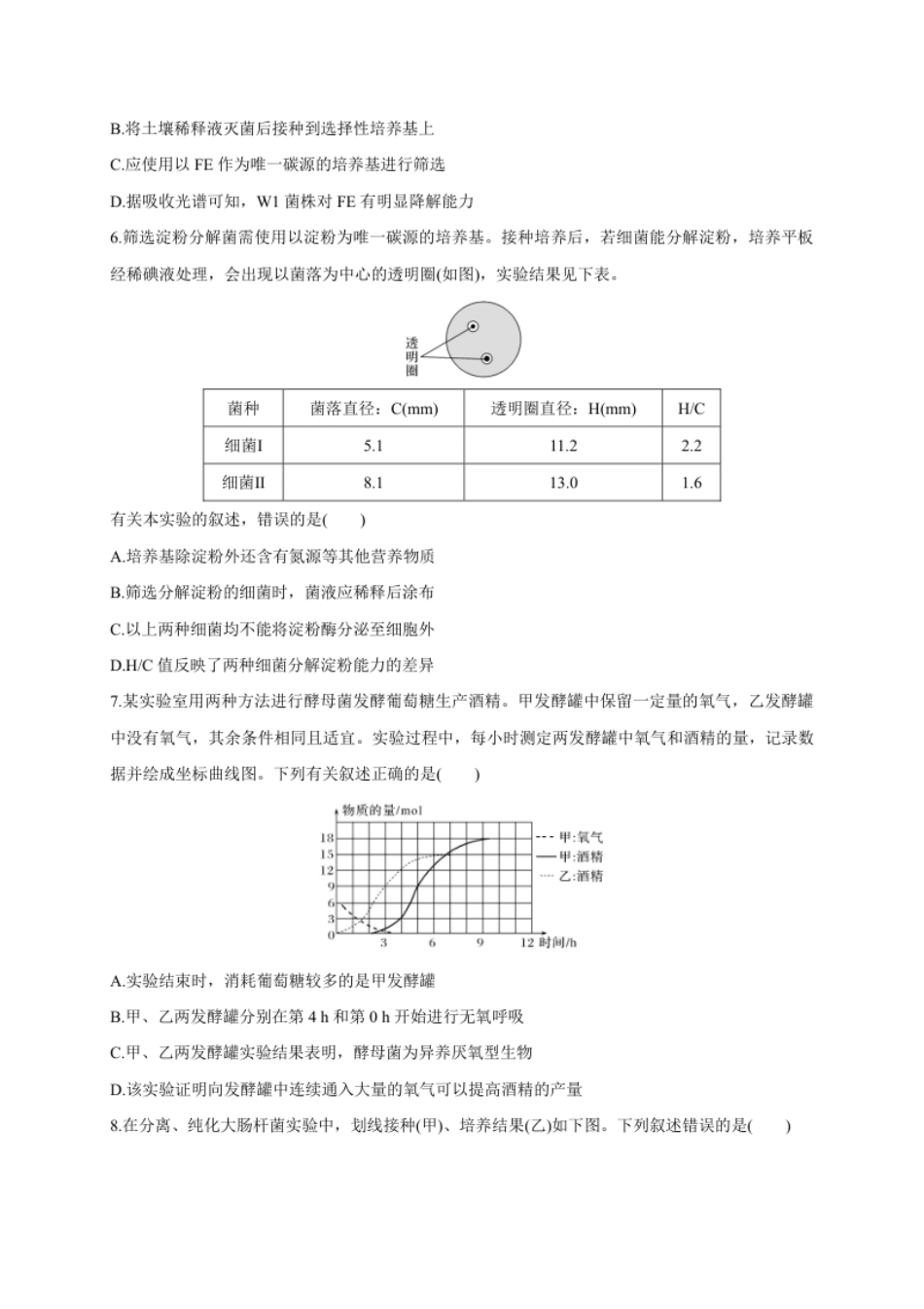 第一单元发酵工程（能力提升）-高二生物单元测试定心卷（人教版2019选择性必修3）（原卷版）.pdf_第3页