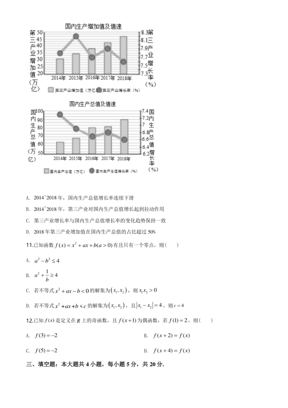 精品解析：山东省威海市文登区2019-2020学年高一上学期期末数学试题（原卷版）.pdf_第3页