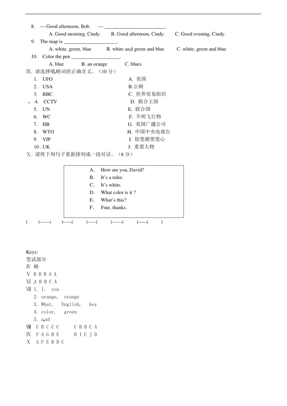 starterunit3单元测试2含答案上册.pdf_第2页