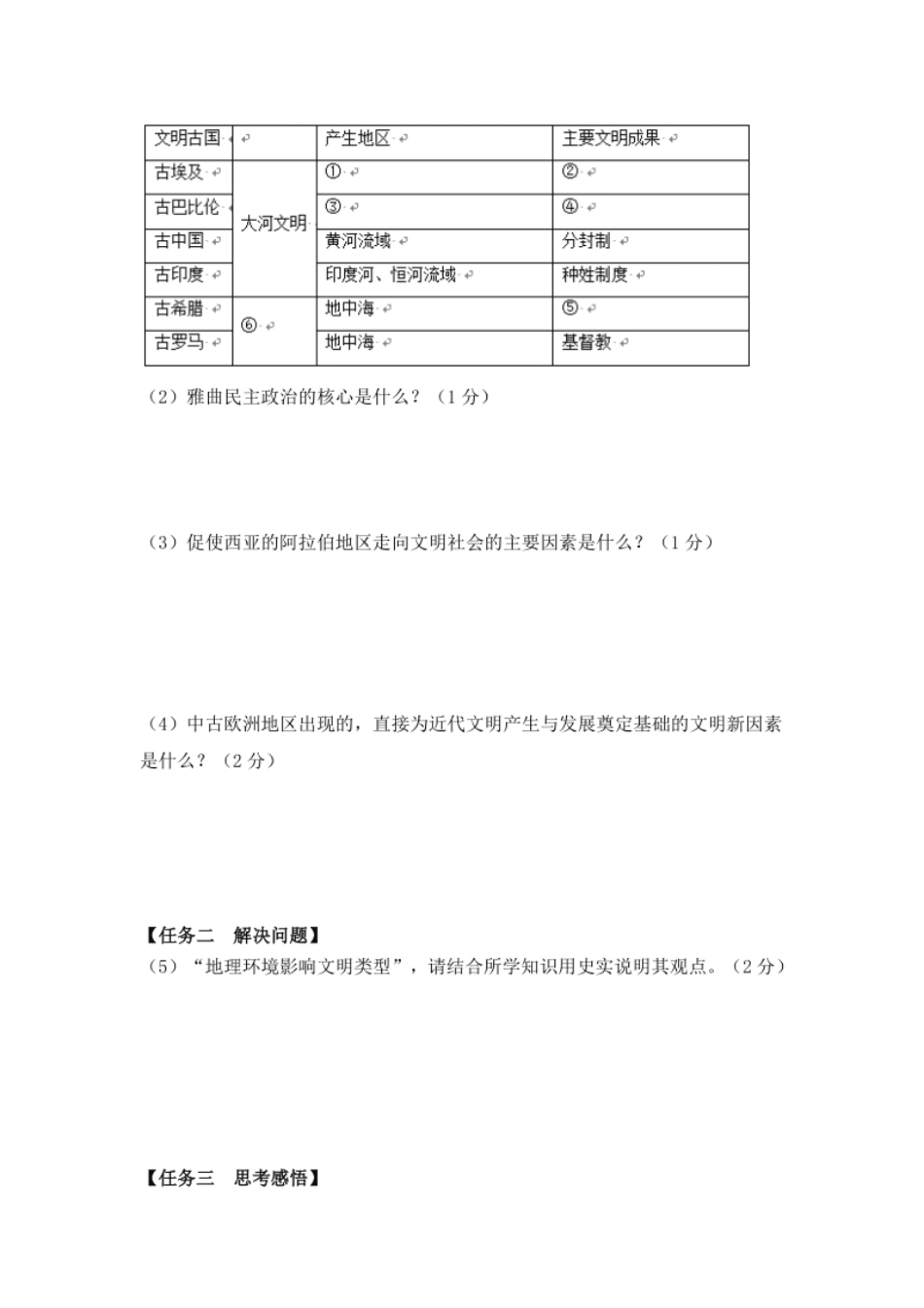 11.人教版九年级历史上册期中测试模拟卷.pdf_第3页