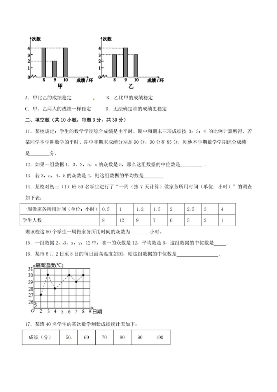 第20章数据的分析（A卷）.pdf_第3页