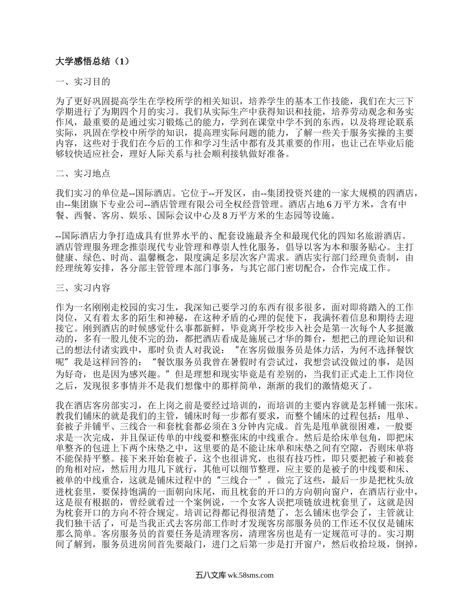 大学感悟总结（优选20篇）.docx_第1页