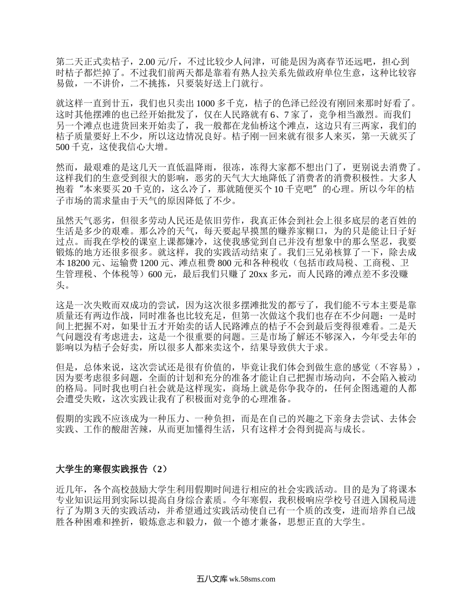 大学生的寒假实践报告（甄选17篇）.docx_第2页