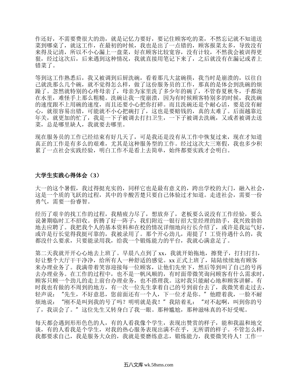 大学生实践心得体会（推荐20篇）.docx_第2页