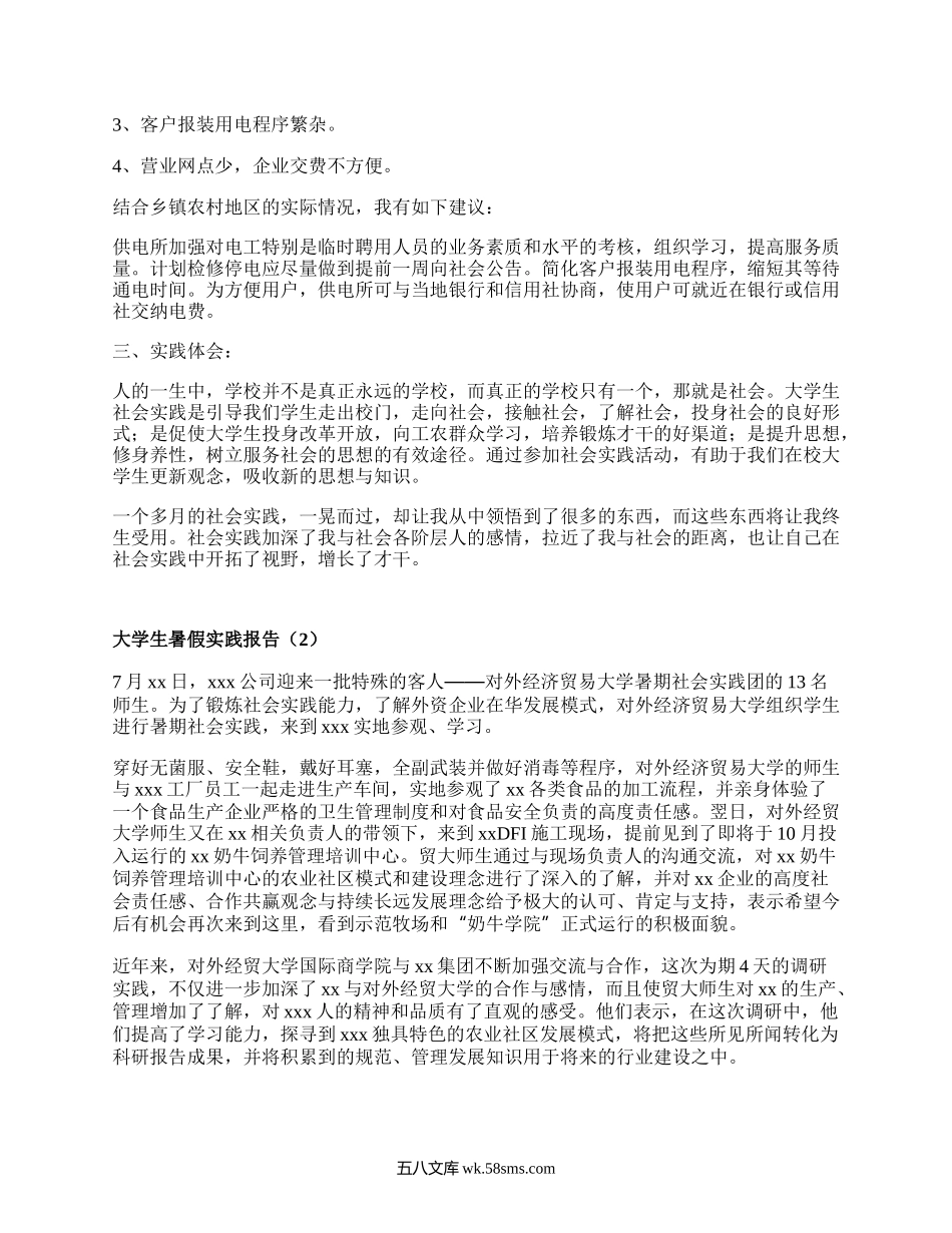 大学生暑假实践报告（精选15篇）.docx_第2页