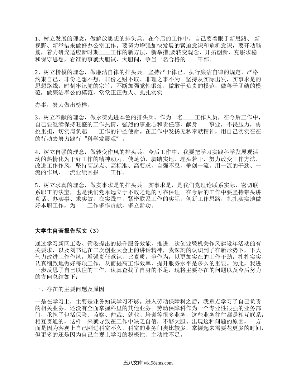 大学生自查报告范文(甄选7篇）.docx_第3页