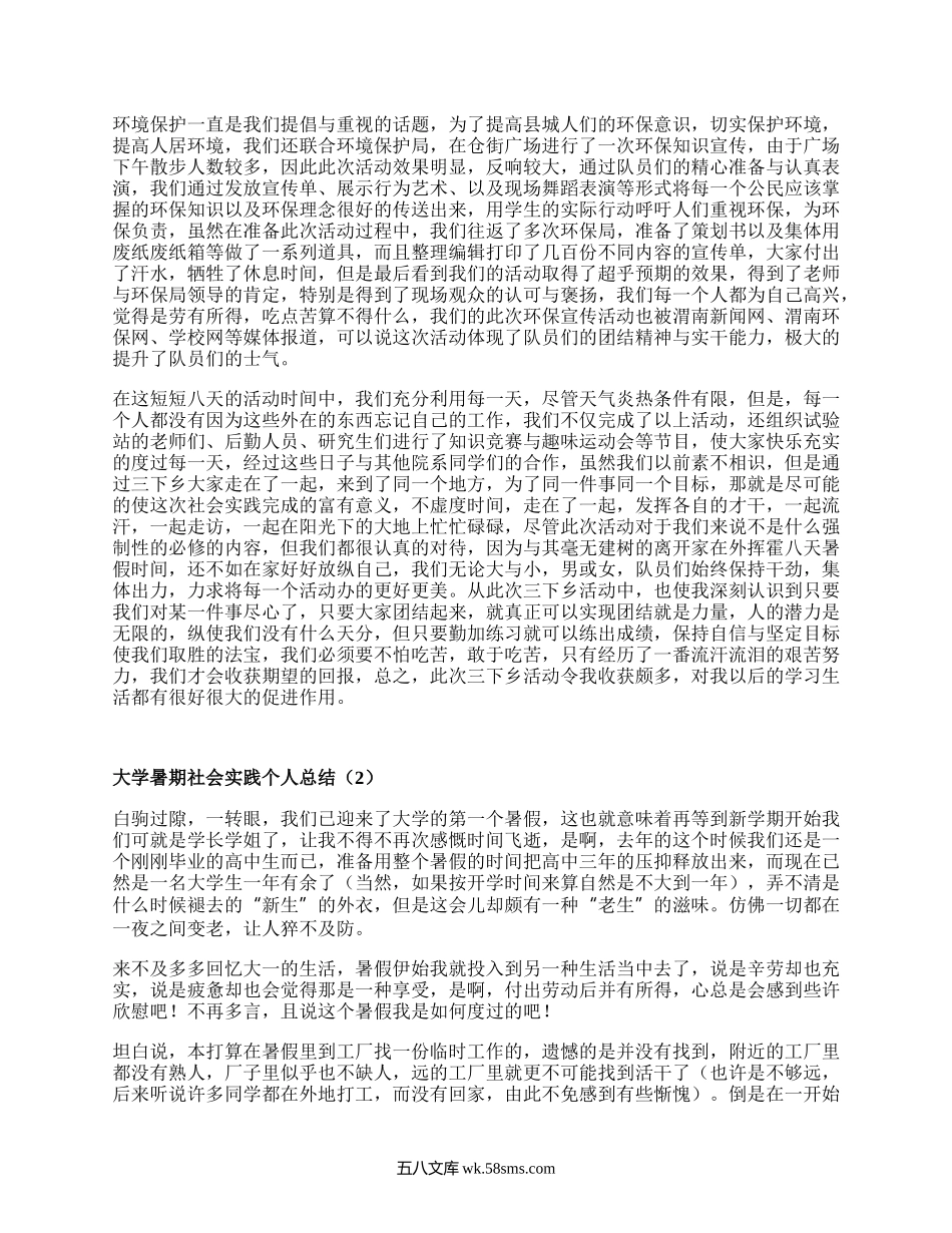 大学暑期社会实践个人总结（合集16篇）.docx_第2页