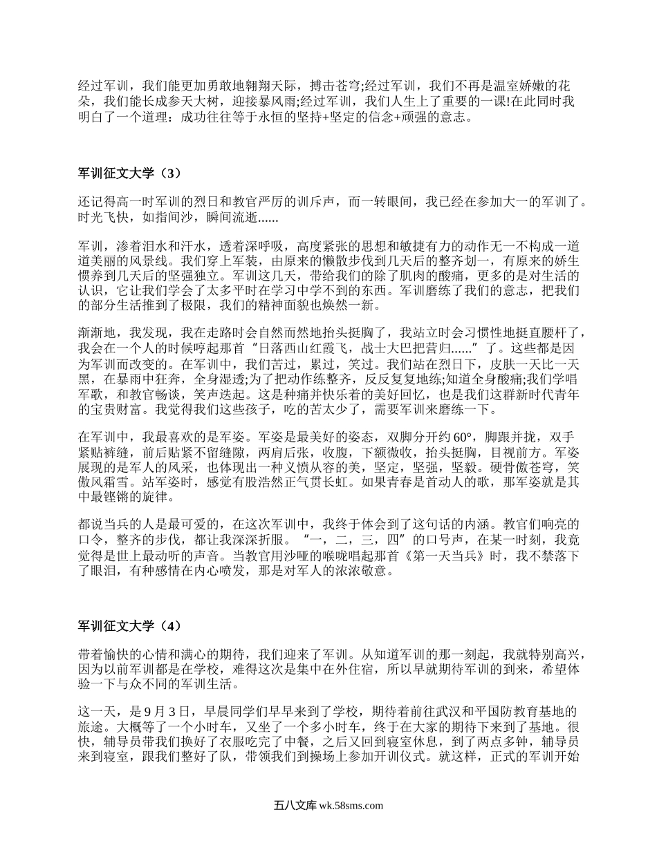 军训征文大学(优质15篇）.docx_第2页