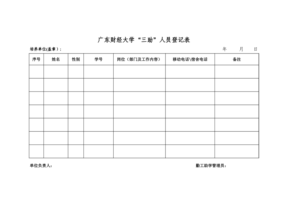 广东财经大学研究生“三助”登记表.xls_第1页