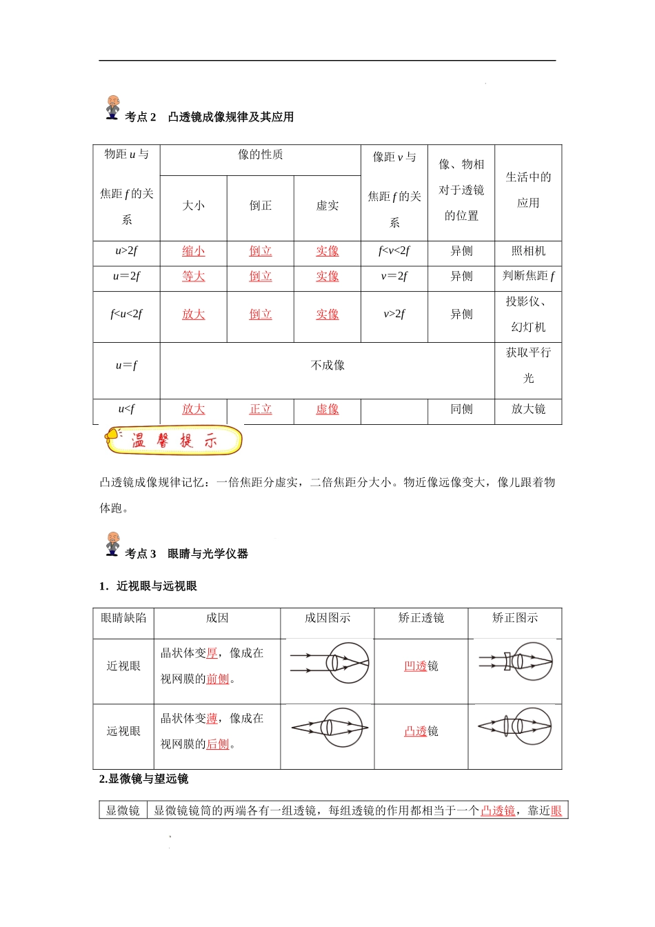 专题03 透镜及其应用(解析版)-备战中考物理精选考点专练（知识清单+基础+拔高）.docx_第2页