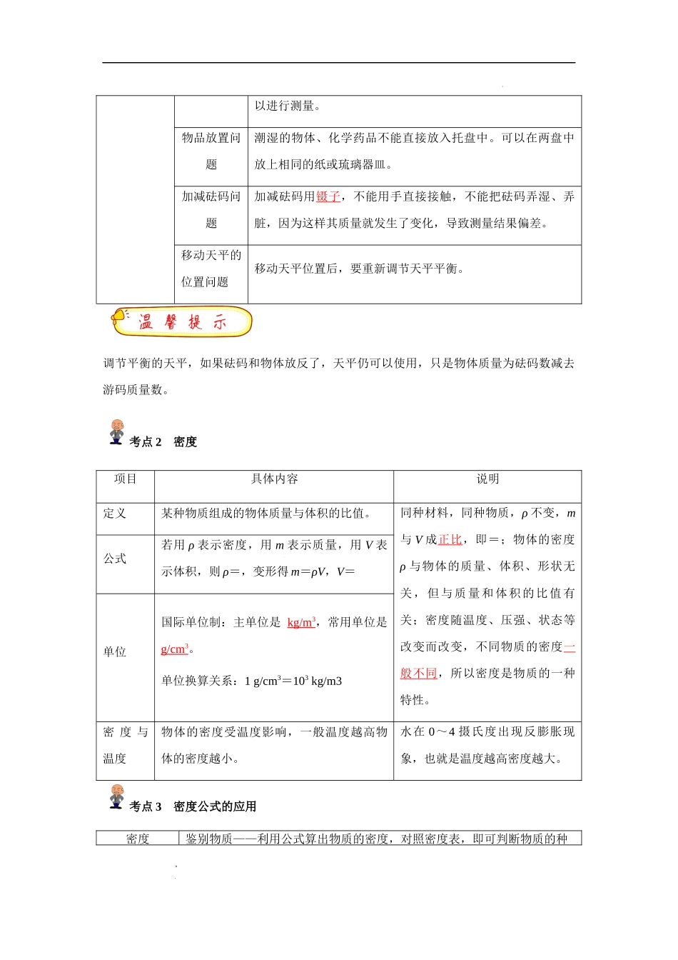 专题07 质量与密度(解析版)-备战中考物理精选考点专练(知识清单＋基础＋拔高).docx_第2页