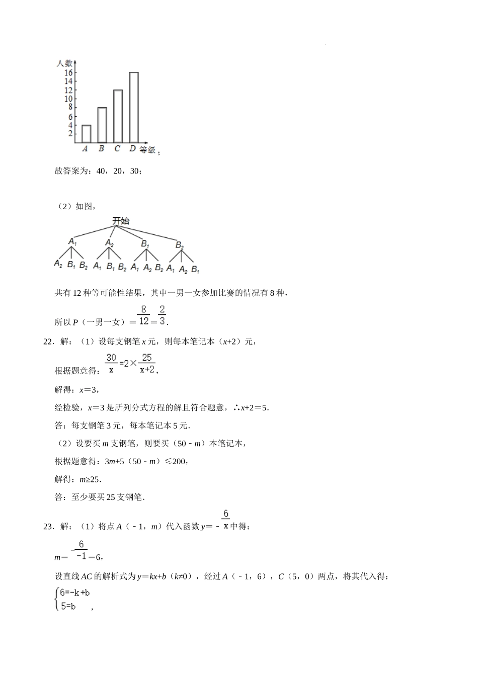 （全国通用卷）2024年中考数学第一次模拟考试2（参考答案）.docx_第2页